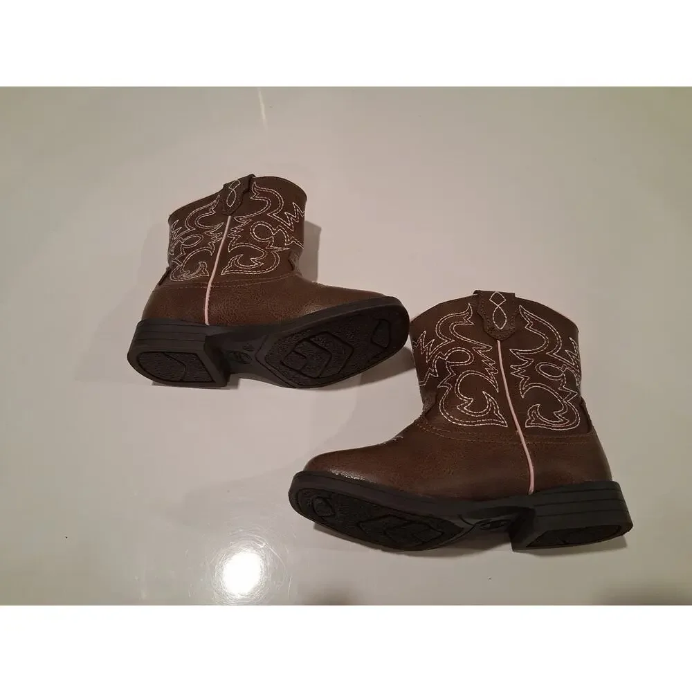 Wonder Nation Girl's Brown Western Cowboy Boots Size 9C